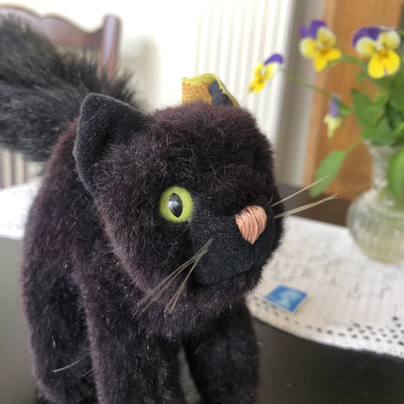 ○ea-2/シュタイフ 黒猫トムキャット | PISKEY -イギリスのふるいもの