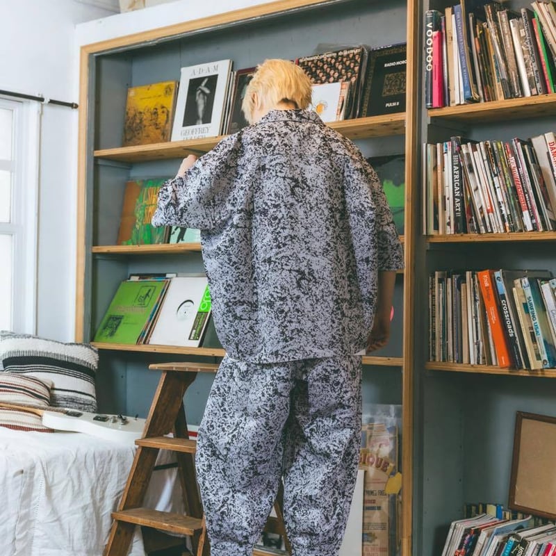 Jacquard Shirts Jacket-ブラック | harapeco Store