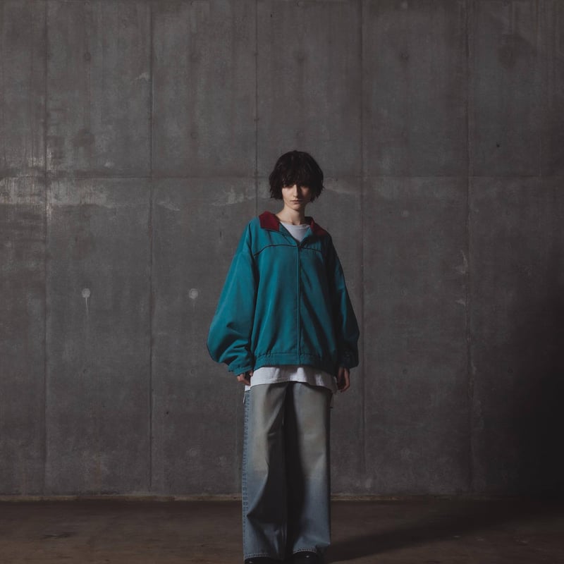 Color Suede blouson-23AW--ブルーグリーン×ボルドー | harape