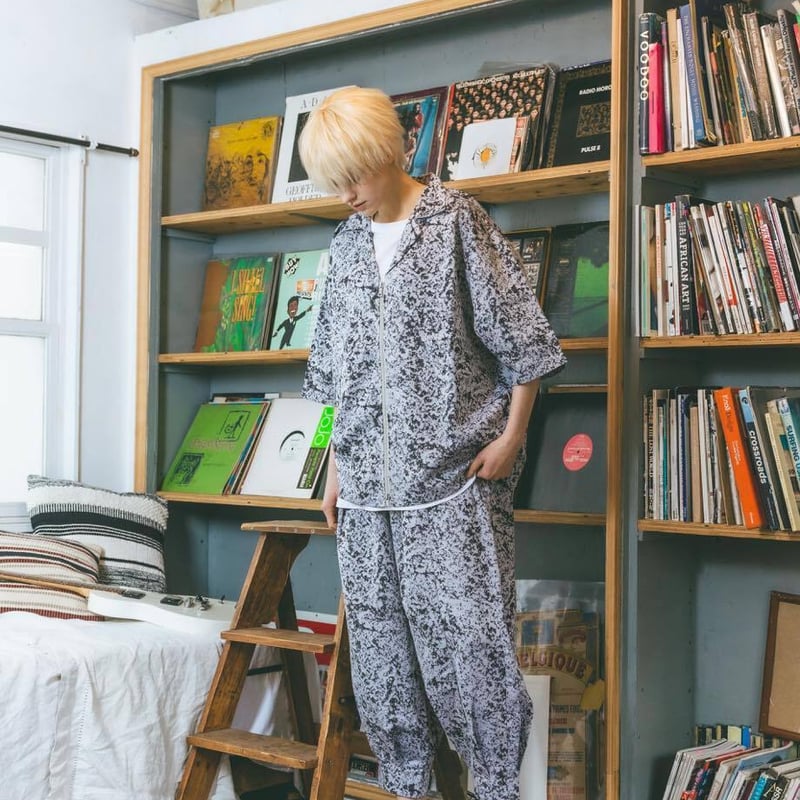 Jacquard Shirts Jacket-ブラック | harapeco Store