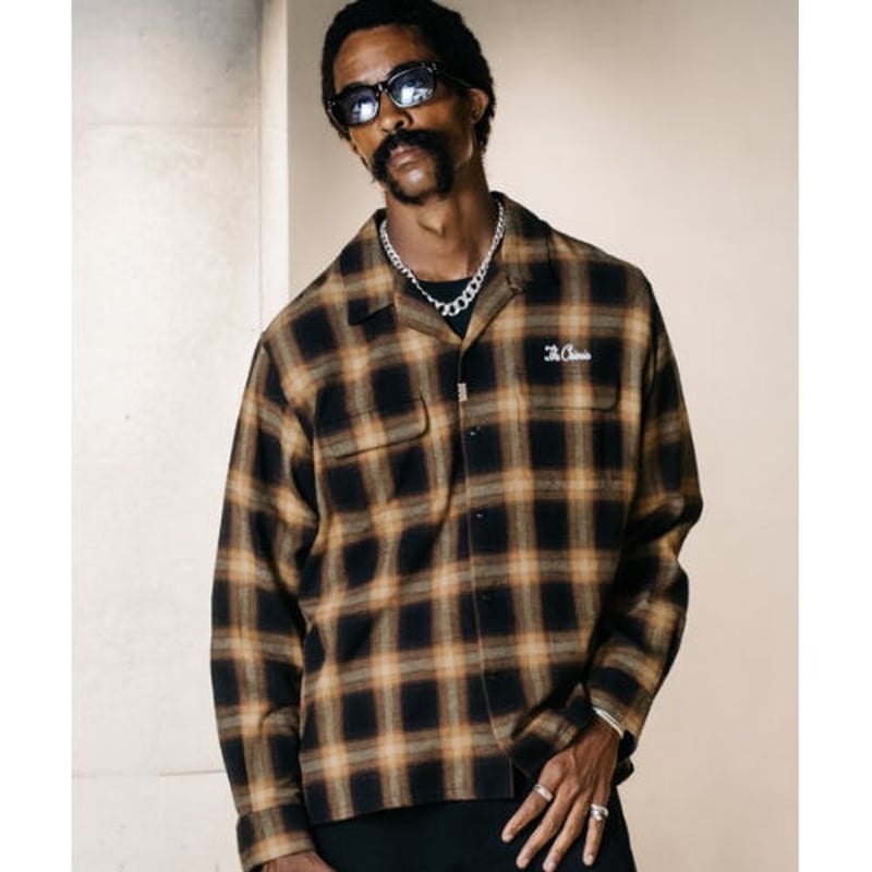 CRIMIE OMBRE CHECK LONG SLEEVE SHIRT | MAROON