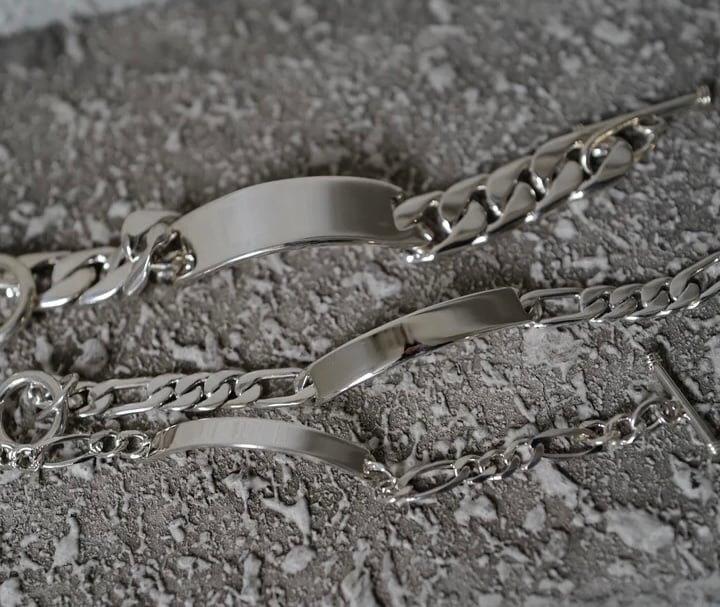XOLO JEWELRY ID Figaro Link Bracelet 8mm 24K Pa