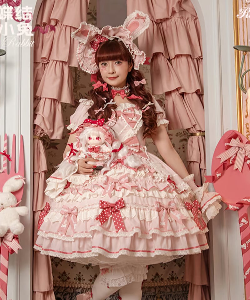 ラビットリボン」青木美沙子コラボドレス（ピンク）【6/15まで】送料
