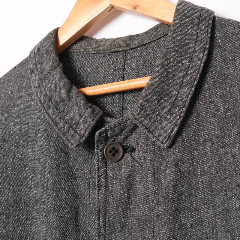30-40s France Vintage Black Chambray Work Jacke