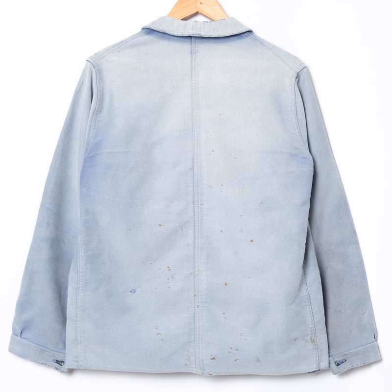 40-50s France Vintage Blue Moleskin Work Jacket