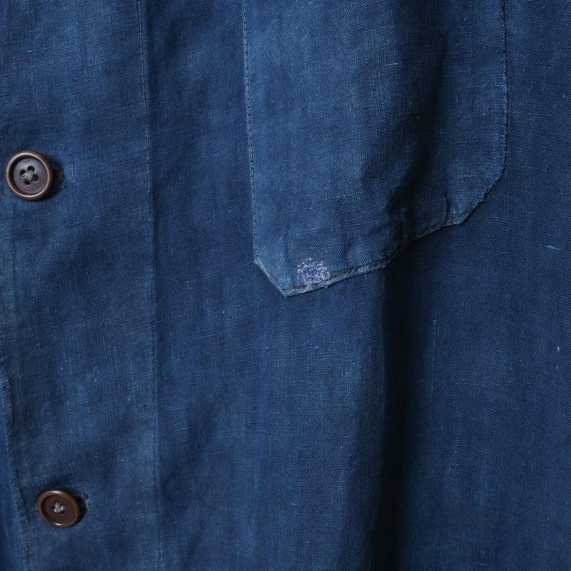 30-40s France Vintage Indigo Linen Maquignon