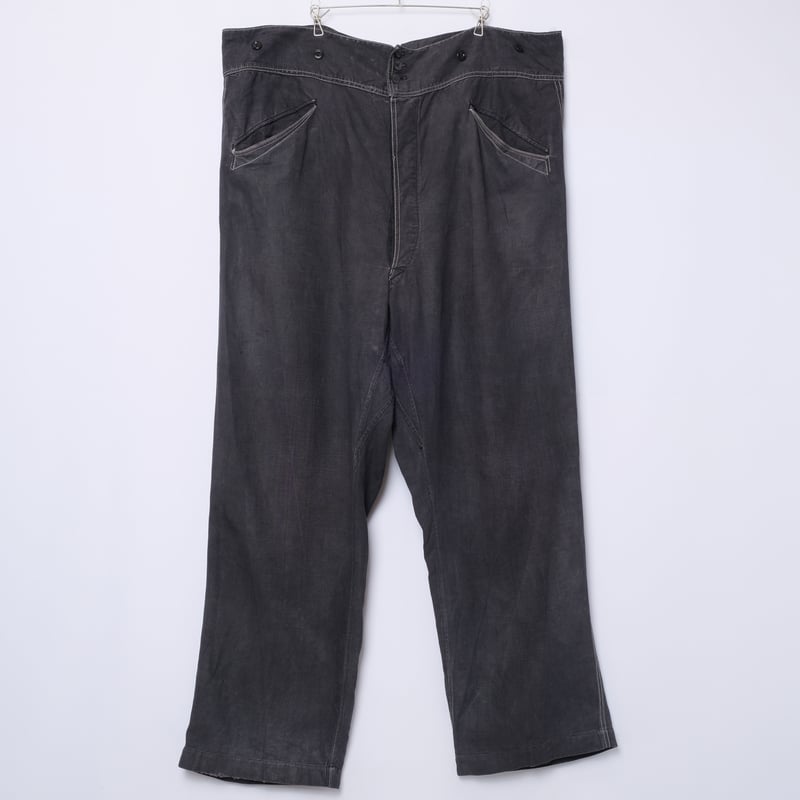 30-40s France Vintage SALASHE Black Linen Maq