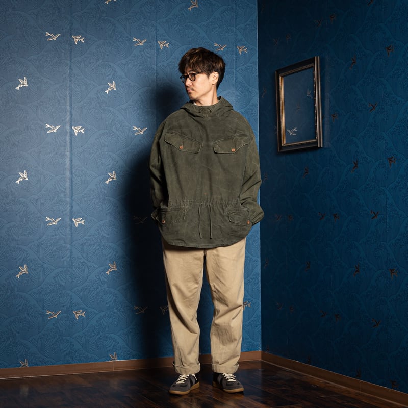 50-60s French Army Alpine Smock Cotton Linen Si
