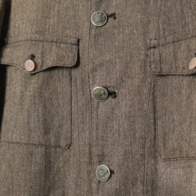 30-40s France Vintage Black Chambray HBT Huntin