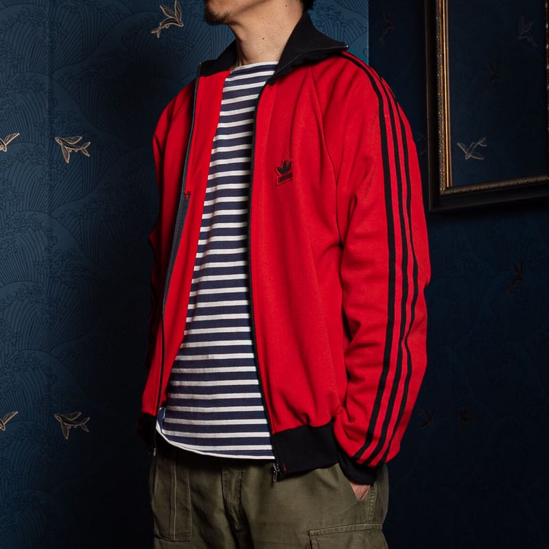 70-80s Vintage adidas Track Jacket Red × Black