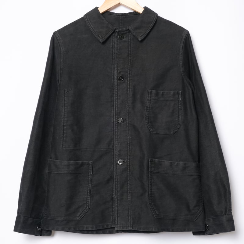40s France Vintage Black Moleskin Work Jacket 4