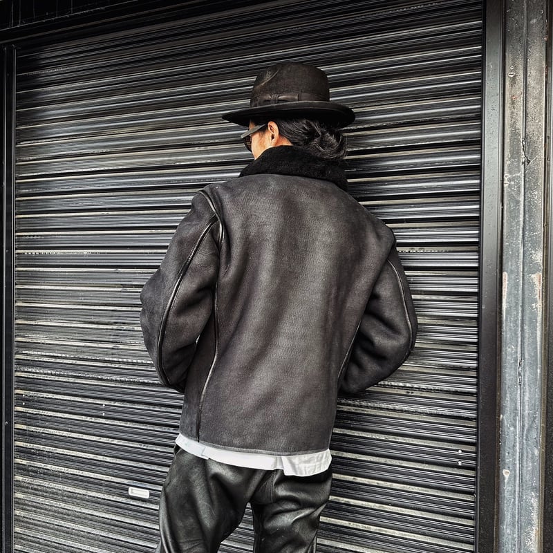 CWORKS【Dout / ﾀﾞｳﾄ】 Mouton riders jacket (BLACK