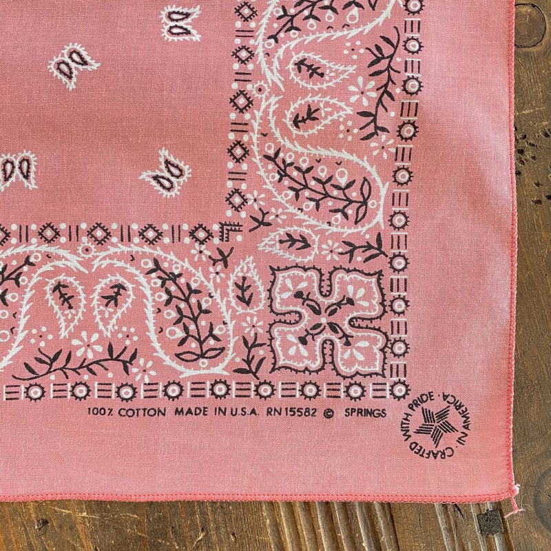 Bandana DEAD STOCK ヴィンテージバンダナ USA製 80s- サーモンピンク