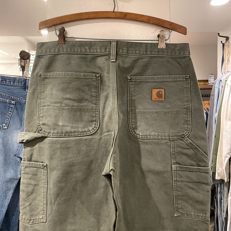 Carhartt ダック地 ペインターパンツ ダブルニー モスグリーン