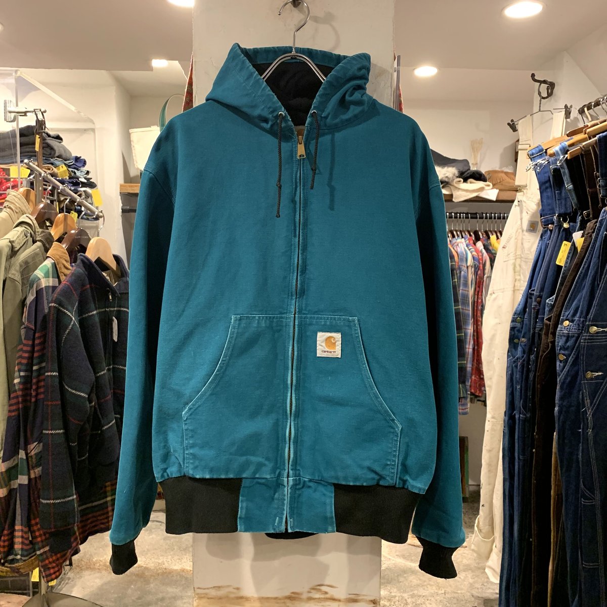 80s Carhartt カーハート アクティブジャケット ターコイズブルー