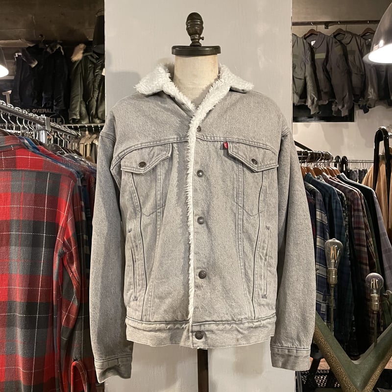 80s Levi's デニムボアジャケット グレー USA製 リーバイス グレー