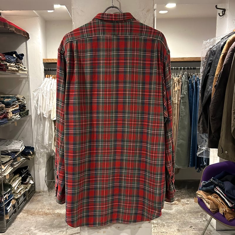 90s RRL L/Sネルシャツ ダブルアールエル ラルフローレン 三ツ星タグ
