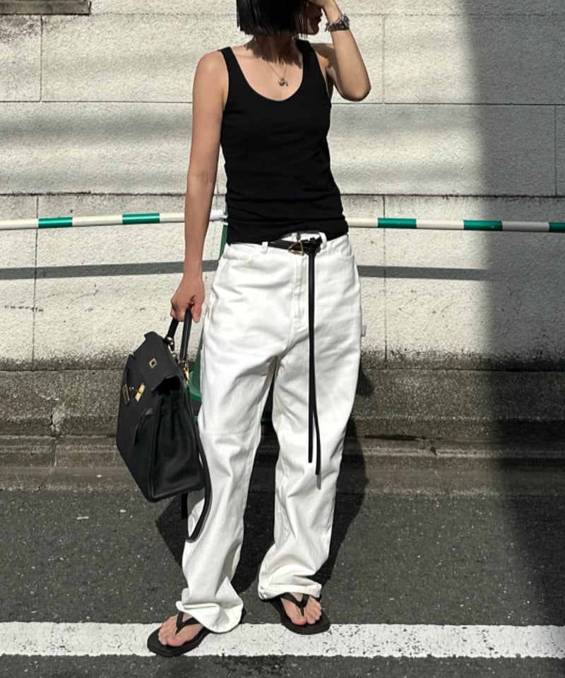 ok.soon×piccadilly cotton white painter pants |
