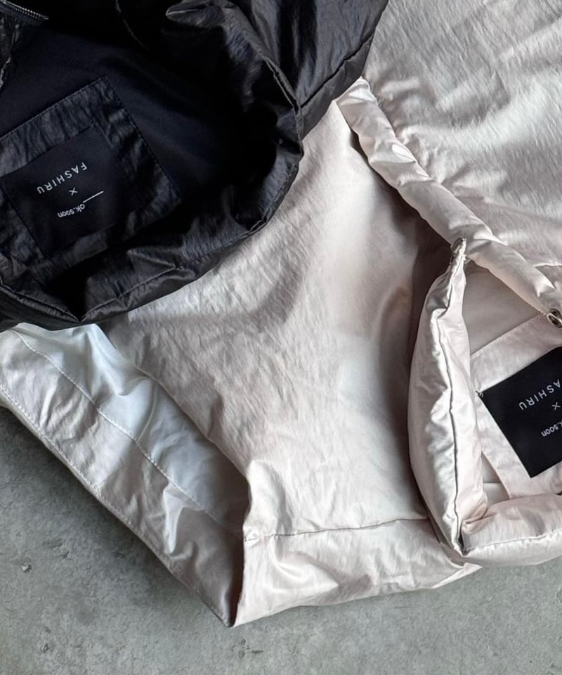 W name down vest （×FASHIRU）ecru | ok.soon