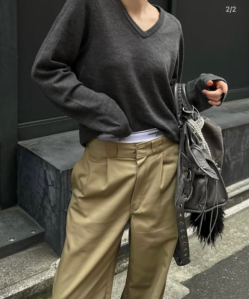 ok.soon×dickies wide chino pants 初期ロゴ入り ok.soon×dickies wide