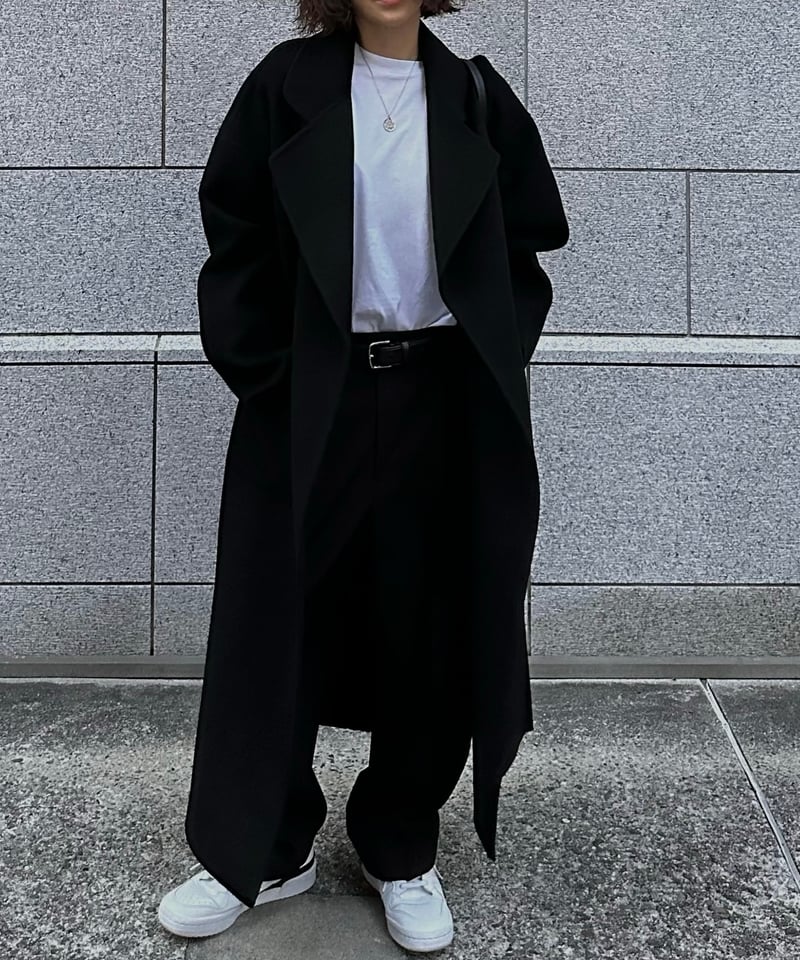 light melton coat(gray/black) | ok.soon