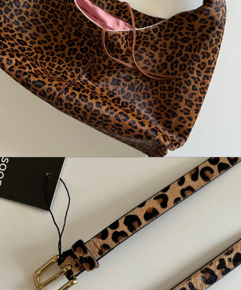 leopard leather belt | ok.soon