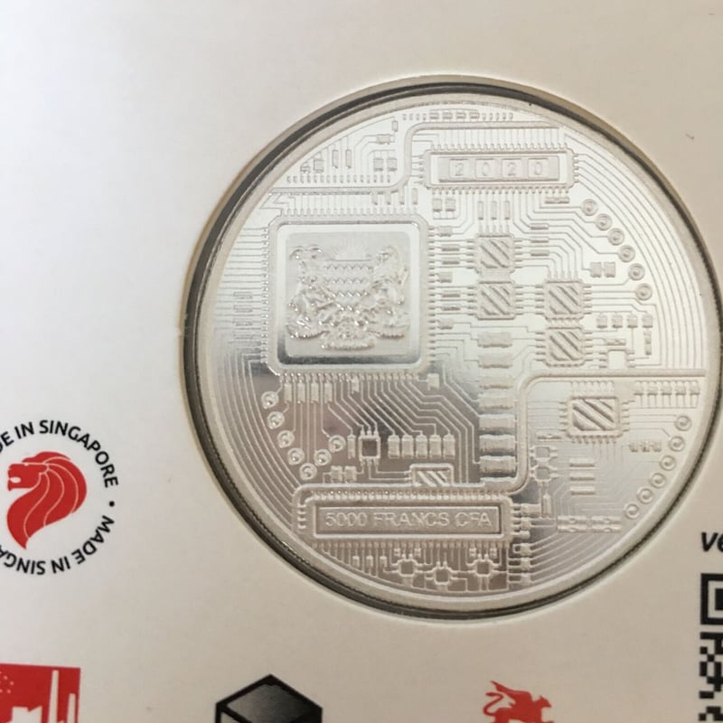 ビットコイン プルーフ版 チャド共和国 CFAフラン 1オンス 銀貨
