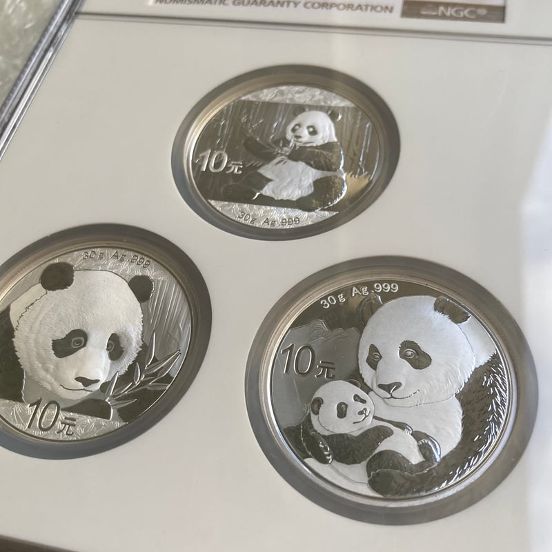 太*月様 純銀パンダ 銀貨 2010・2017・2022年 3枚セット 太*月様 純銀