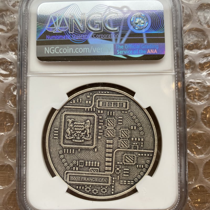 NGC鑑定MS70・モナリザラベル版】 ビットコイン チャド共和国 CFA