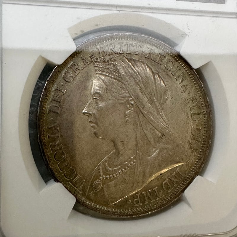 NGC鑑定MS62 クラウン銀貨 ヴィクトリア女王 1893年 ヴェールヘッド