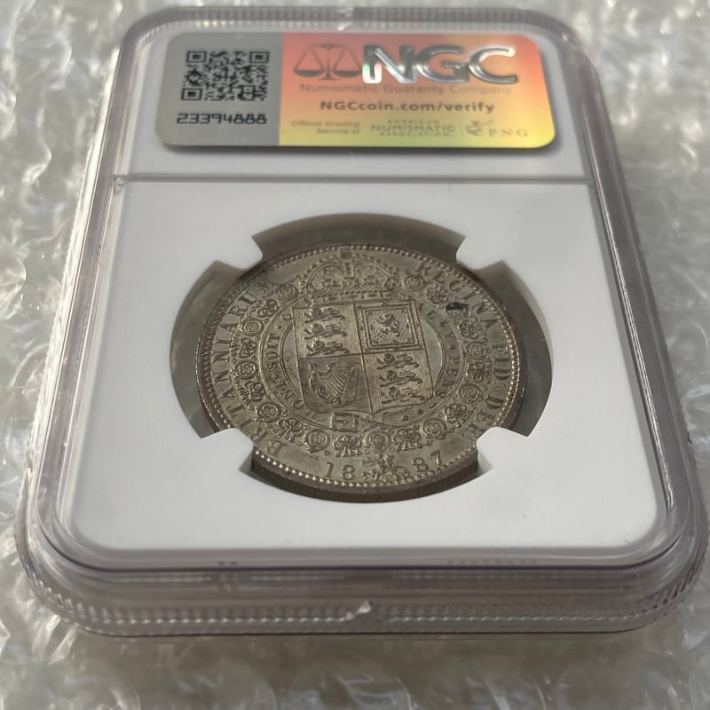 NGC鑑定MS64 1887年 ジュビリーヘッド 1/2c ハーフクラウン銀貨