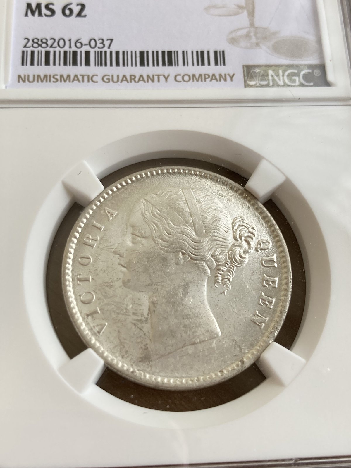 1840年・ヴィクトリア女王ヤングヘッド】NGC鑑定MS62 英領インド 1