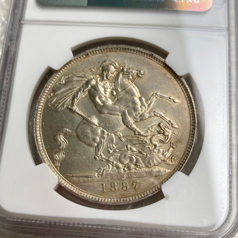 NGC鑑定MS62 ジュビリーヘッド 1887年 クラウン銀貨 ヴィクトリア女王