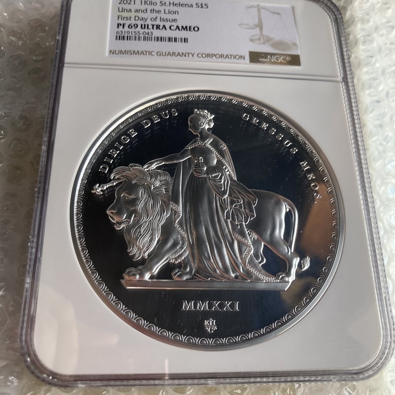 1kg銀貨・NGC69鑑定FDI・マスターピース版】ウナとライオン ウィリアム