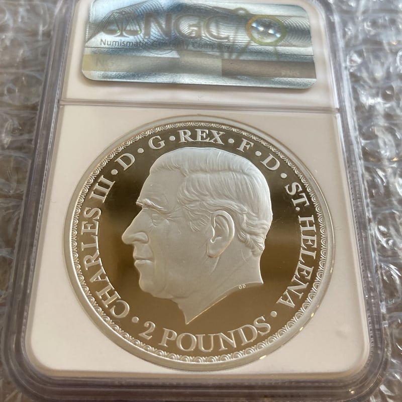 2オンス銀貨 最新2023年度 NGC鑑定PF70+FR ウナとライオン イギリス領