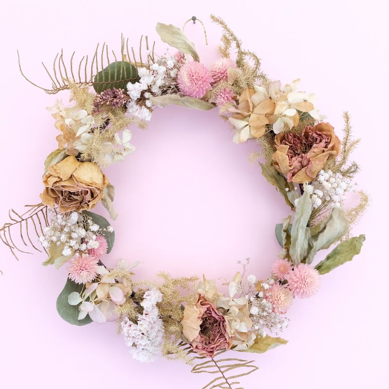 Flowerworks SEKIKAWA「ドライフラワーリース」 | オトメの金沢 陳列室
