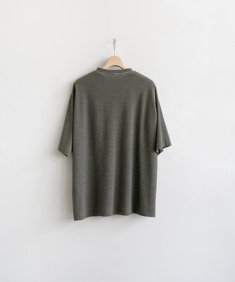 COMOLI _ サマーウール 半袖Tシャツ ( Border ) | Tronica