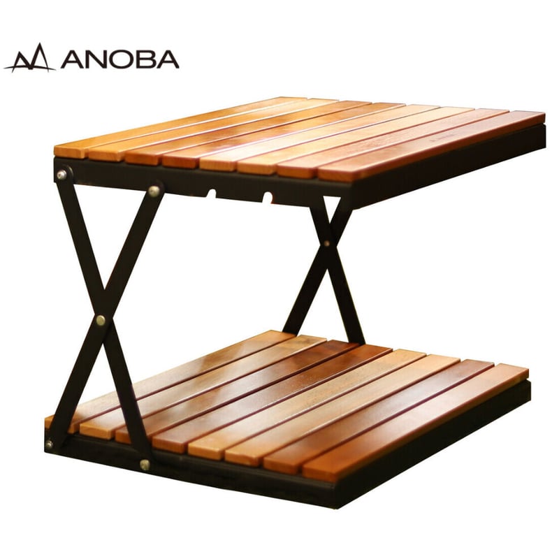 ANOBA アノバ BLACK EDITION ウッドラック2段 BLACK EDITION ウッドラック2段