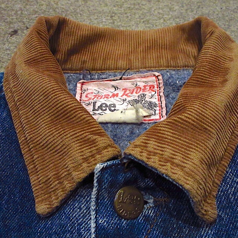 ビンテージ80's○Lee STORM RIDER裏地ブランケットデニムジャケット