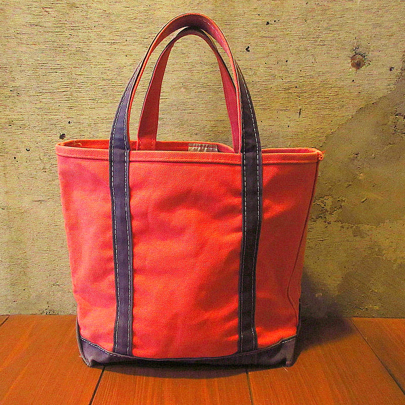 ビンテージ90's○L.L.Beanキャンバストートバッグ赤×紺○240405k8-bag-t