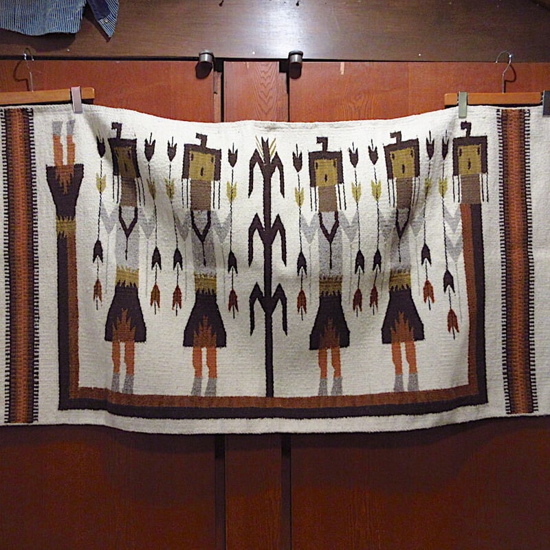 ビンテージ○ナバホYeiモチーフラグ約76cm×約156.5cm○220323i8-rug イ