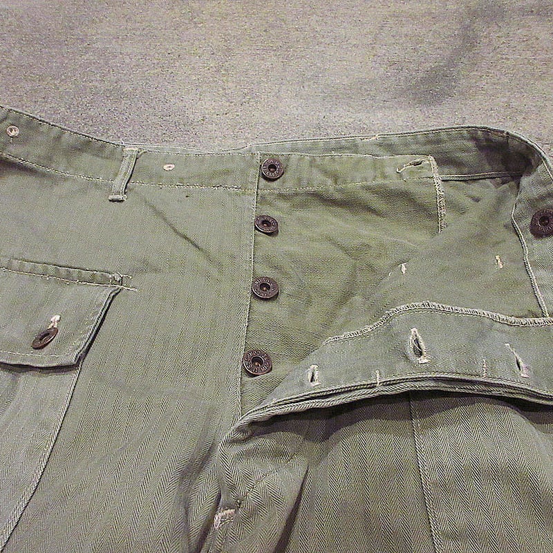 ビンテージ40's○USMC P-44 HBTモンキーパンツ実寸W82cm○220412s1-