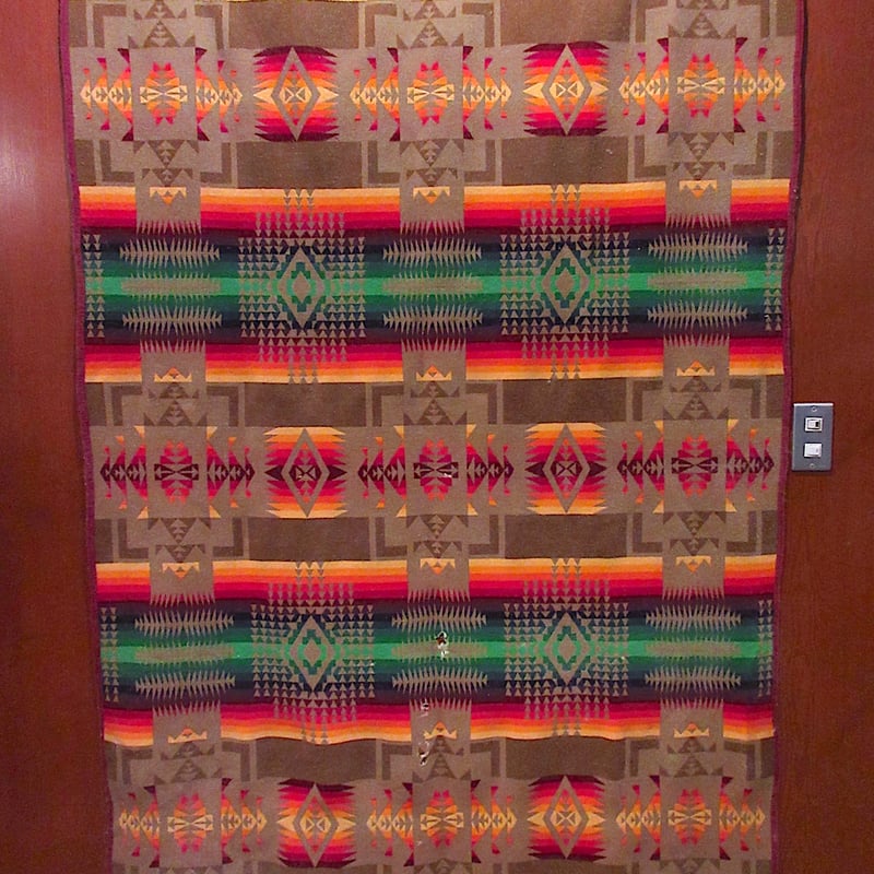 ビンテージ○PENDLETON Beaver Stateネイティブ柄ウールブランケット