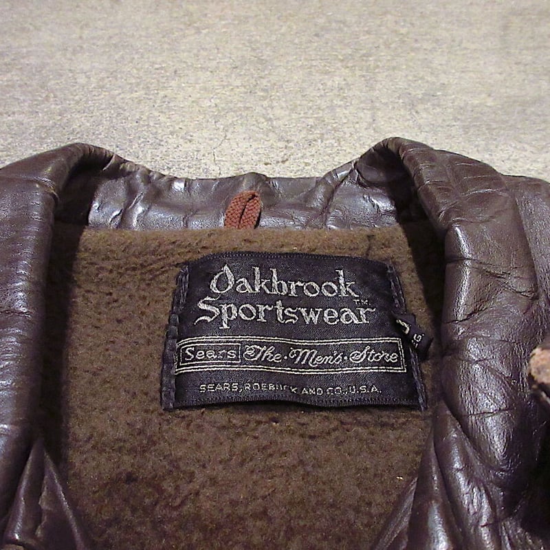 ビンテージ70's○Sears Oakbrook Sportswear裏地ボアレザージャケット