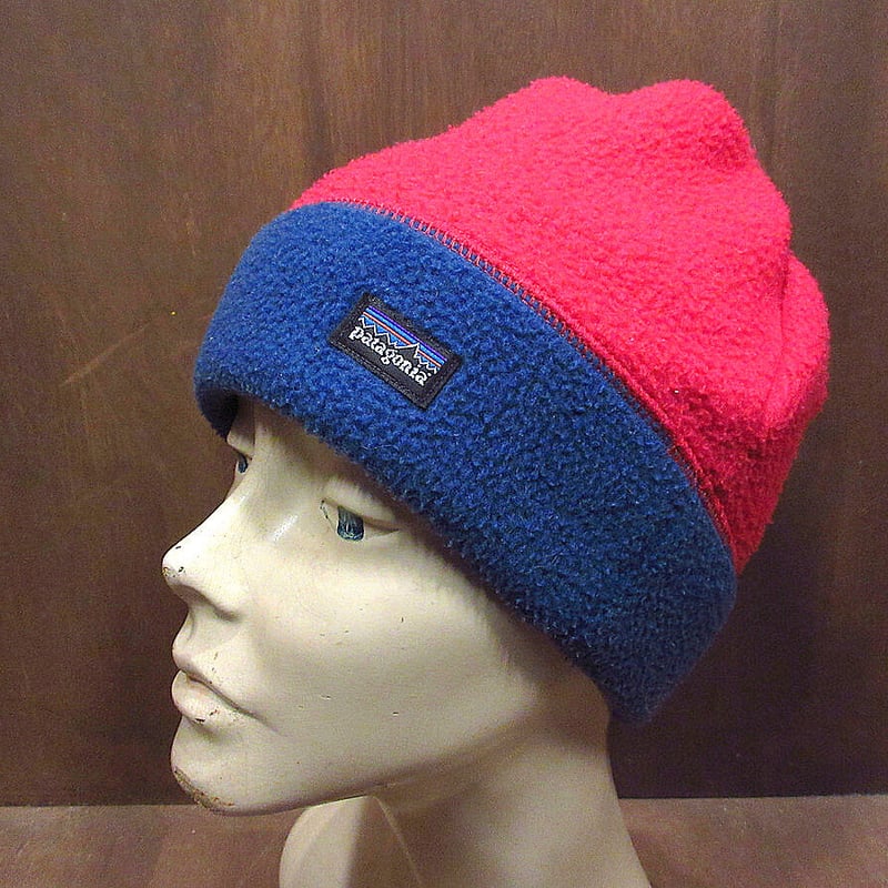 ビンテージ90's○Patagoniaキッズツートーンフリースキャップsize M