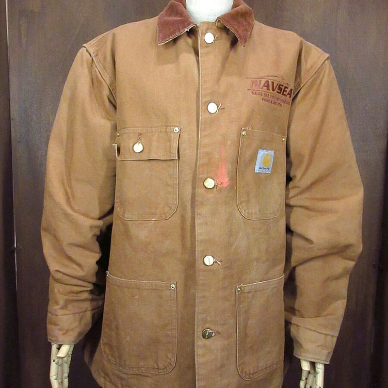 Carhartt NAVSEA刺繍入り裏地ブランケットミシガンチョアコートsize 40