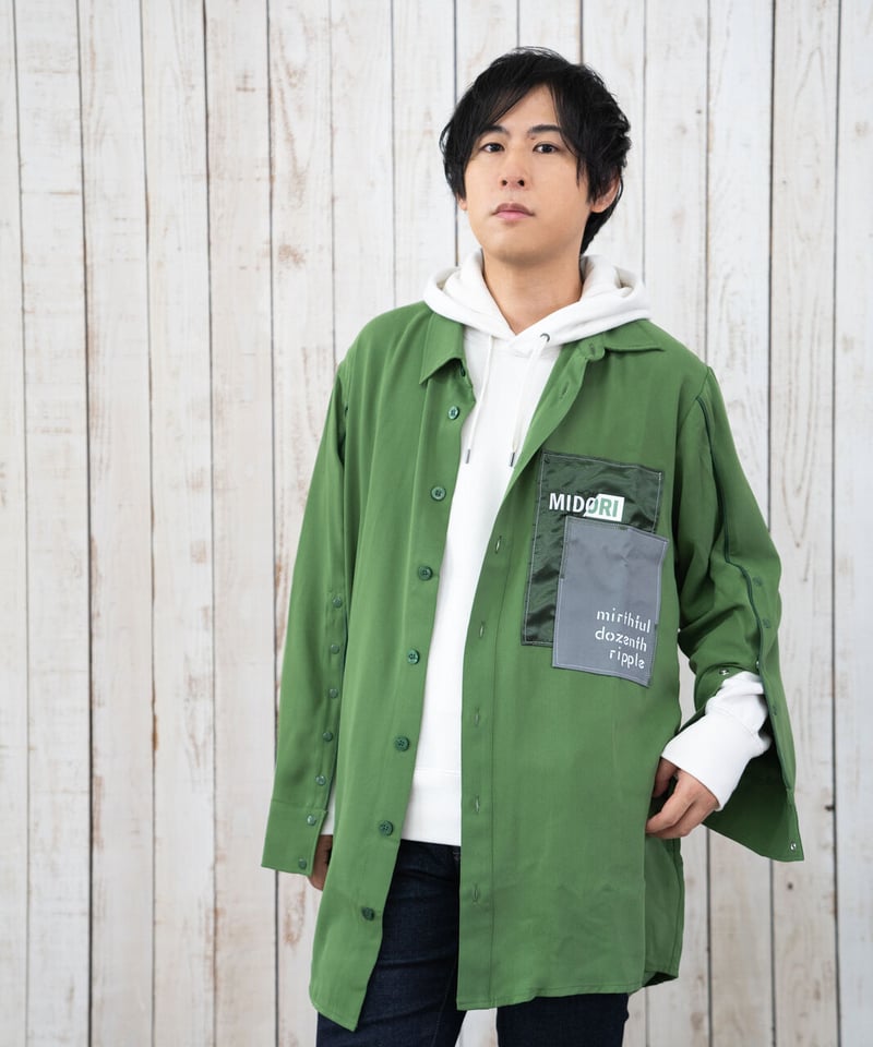 限定600着】Overlapping shirt GRN | MIDORI mirthful