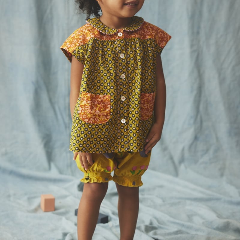 Misha & Puff Nanna Tunic - Pistachio Flower Dot