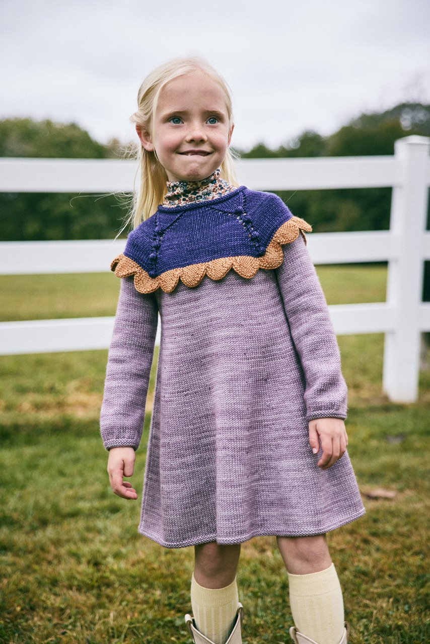 Misha & Puff Scallop Yoke Tunic Dress - Periwin