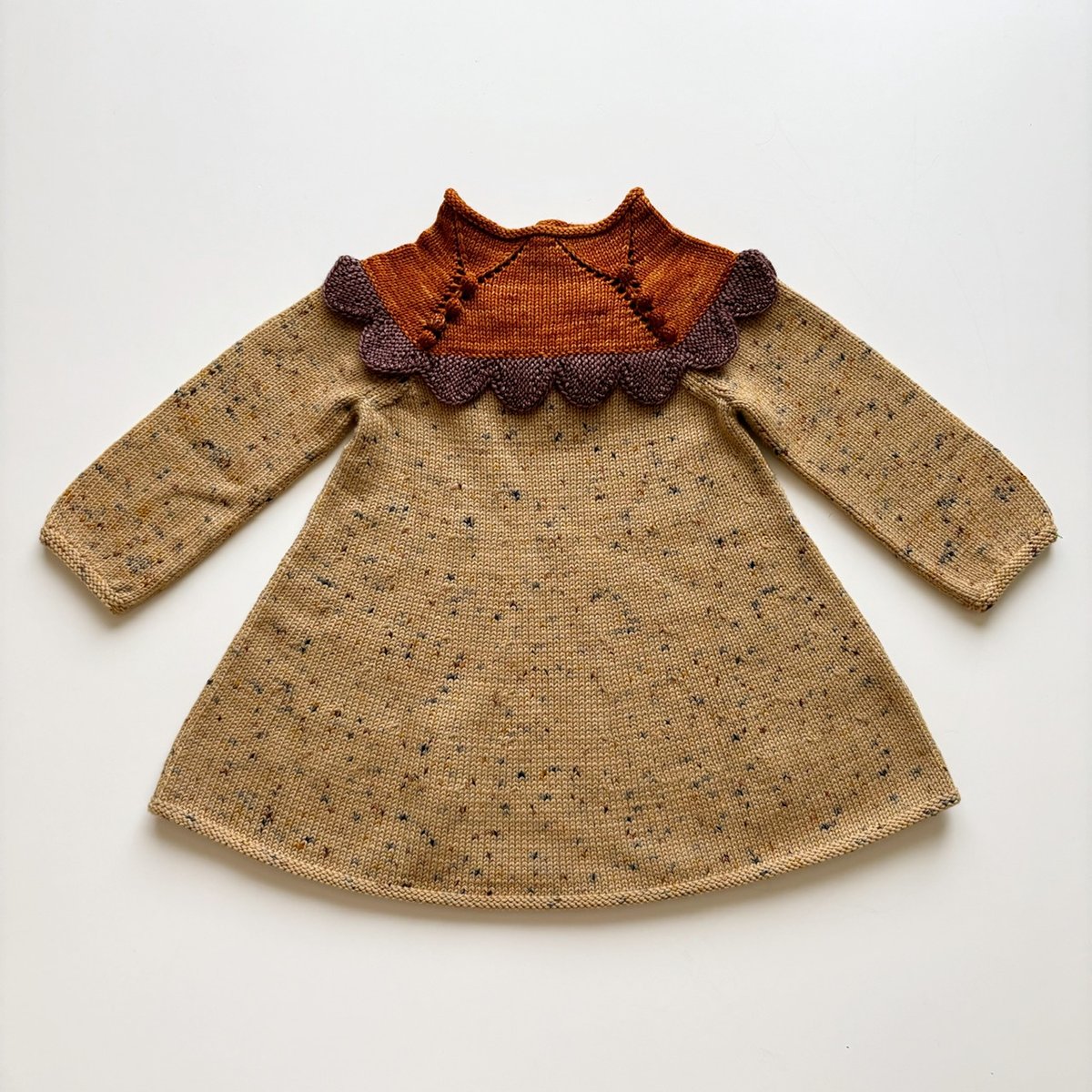 Misha & Puff Scallop Yoke Tunic Dress - Camel c